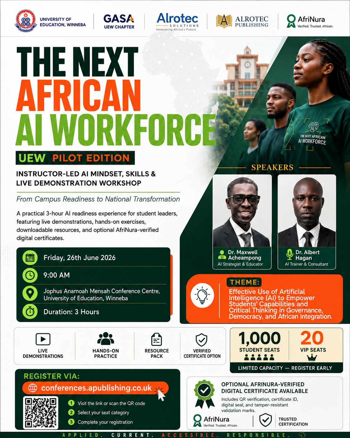 The Next African AI Workforce UEW pilot flyer